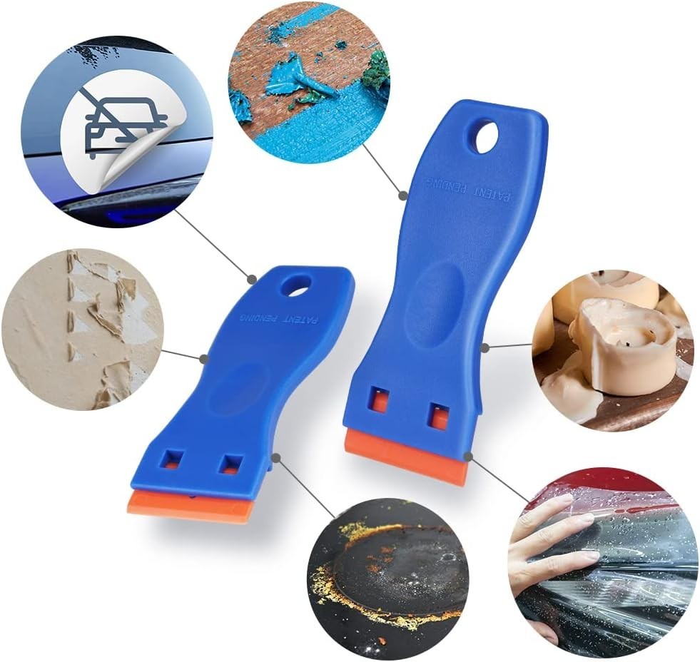 Ainiv Schaber Set mit 20 Kunststoffklingen Kochfeld Glas Auto Folie Reinigung