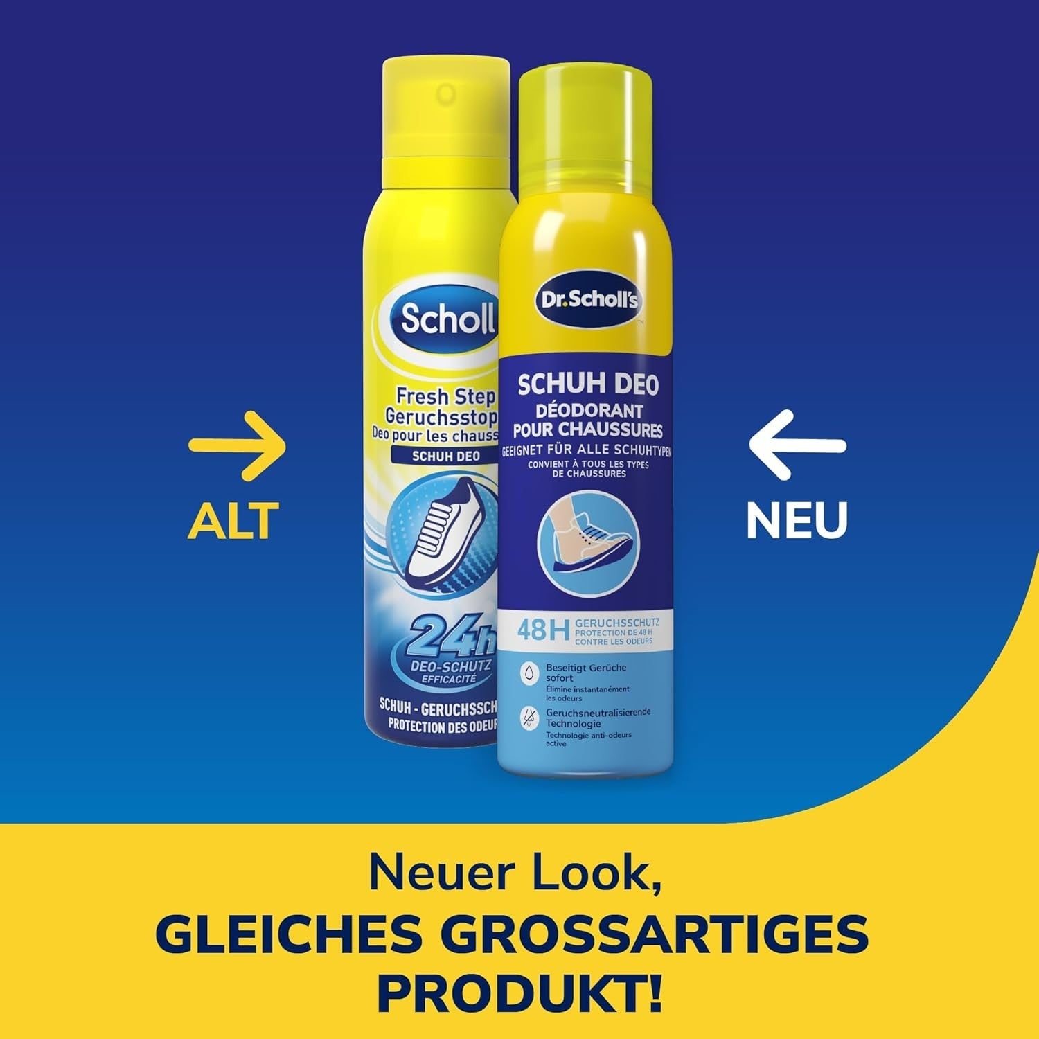 Scholl Fresh Step Geruchsstopp Schuhspray, mildes Fußdeo mit lang anhaltender
