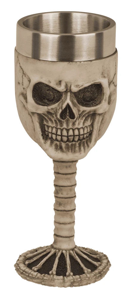 Totenkopf Becher mit Edelstahleinsatz Trinkbecher 19 cm 🖤