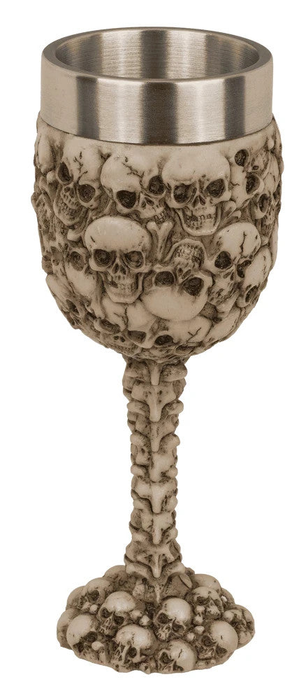 Totenkopf Becher mit Edelstahleinsatz Trinkbecher 19 cm 🖤