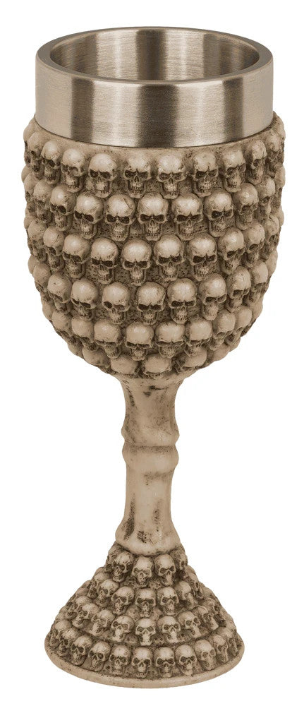 Totenkopf Becher mit Edelstahleinsatz Trinkbecher 19 cm 🖤