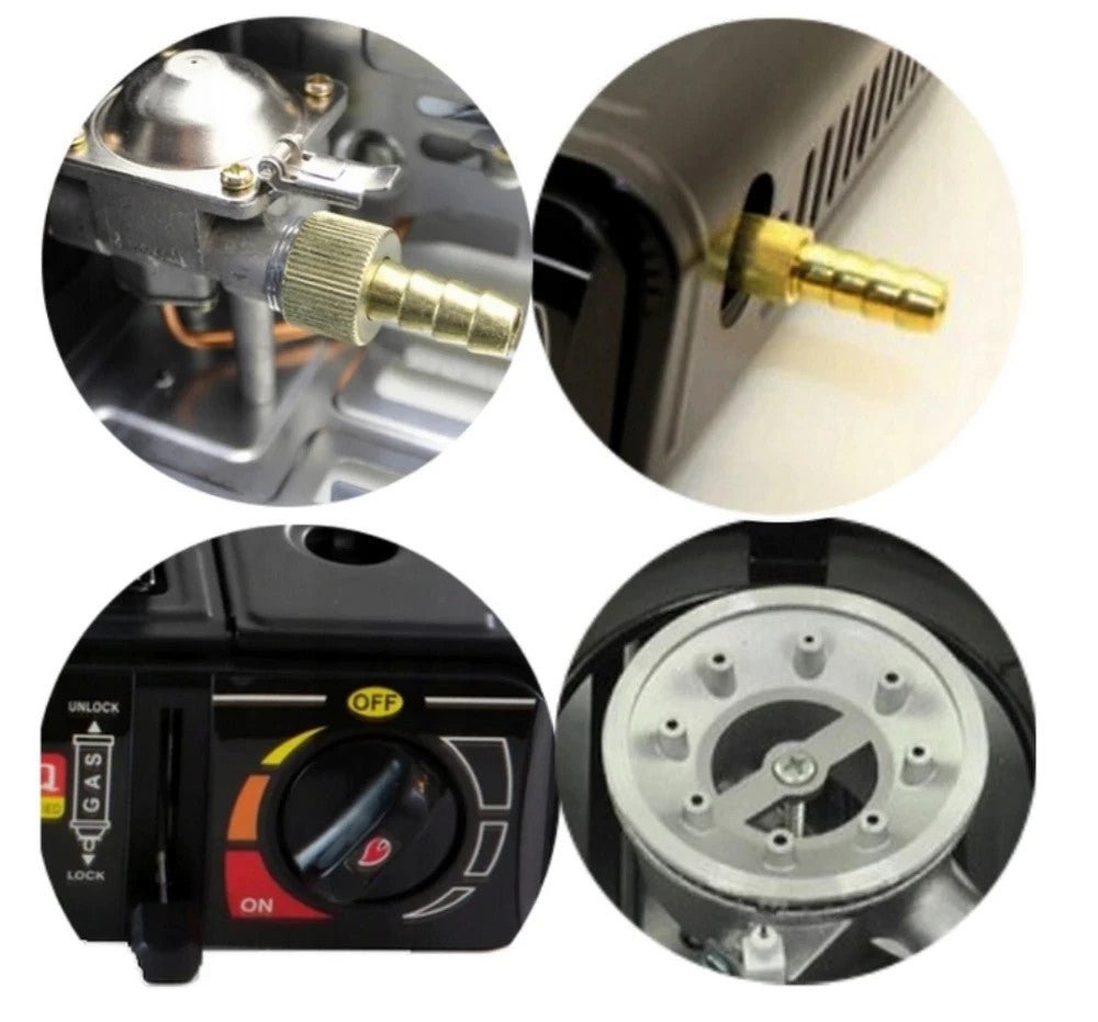 Gaskocher Campingkocher 2-in-1 mit Koffer + 4x Gas Kartuschen 2200W