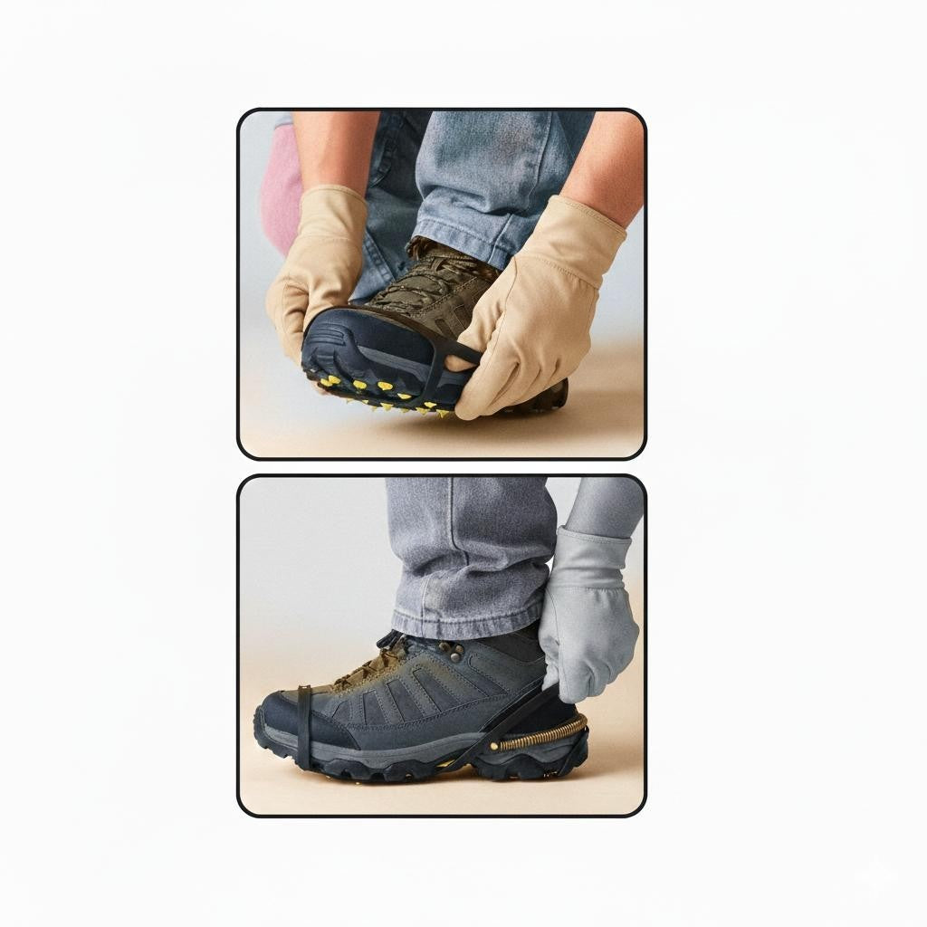 Schuhspikes Anti Rutsch Eiskrallen Wanderhilfe Gr. 35–39 M Spiraldraht - 1 Paar