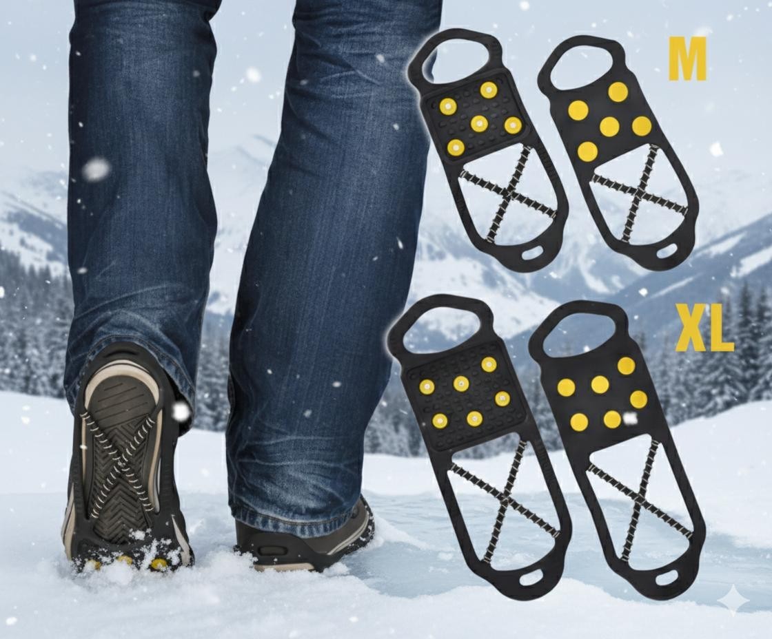 Schuhspikes Anti Rutsch Eiskrallen Wanderhilfe Gr. 35–39 M Spiraldraht - 1 Paar