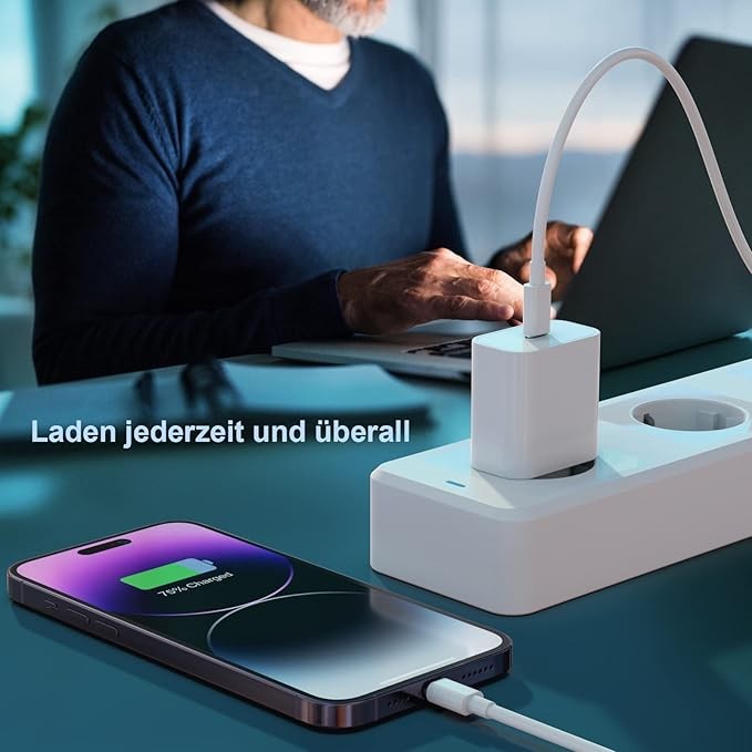 25W USB C Ladegerät 3er Pack, Schnellladegerät PD 3.0 Netzteil für iPhone 16–11