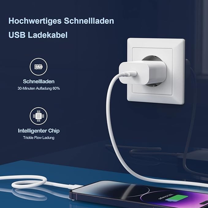 25W USB C Ladegerät 3er Pack, Schnellladegerät PD 3.0 Netzteil für iPhone 16–11