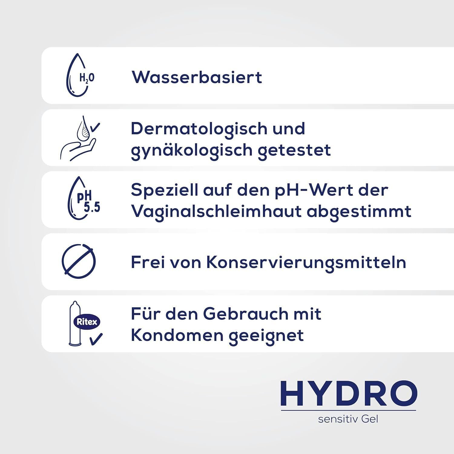Ritex Hydro, Sensitiv Gel, 100 ml (2x50ml), Made in Germany