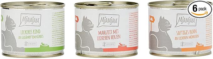 MjAMjAM Premium Katzen Nassfutter Mixpaket 6x200g getreidefrei Monoprotein
