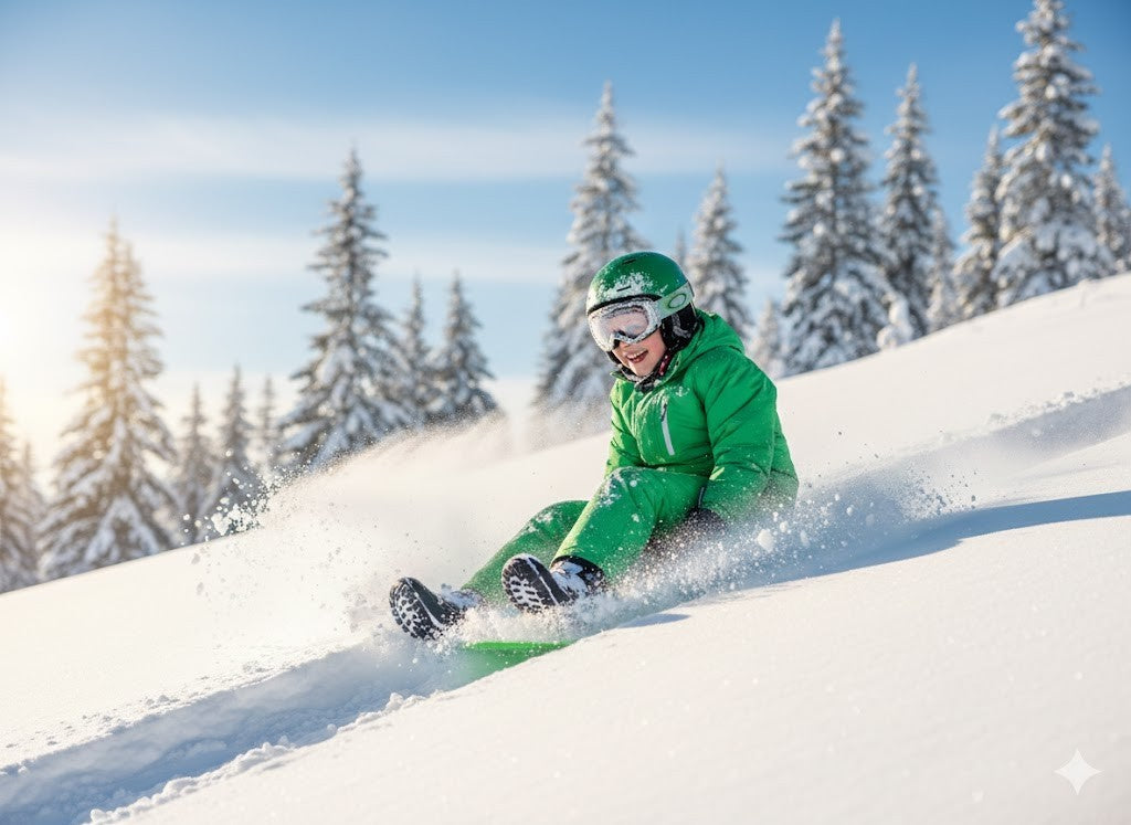 Poporutscher Schneerutscher mit Griff 50x36x8 cm – Leichter Schneeflitzer für Kinder und Erwachsene