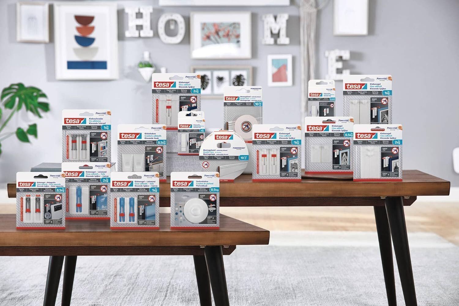 Tesa Powerstrips Tapete&Putz - doppelseitige Klebestreifen für Tapete und Gips