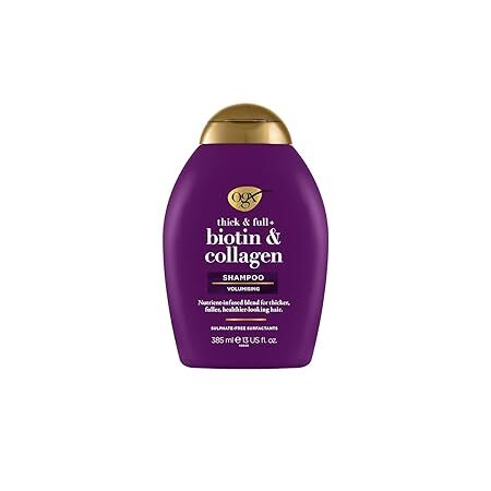 OGX Biotin Collagen Shampoo (385 ml), kräftigendes Haarshampoo für feines