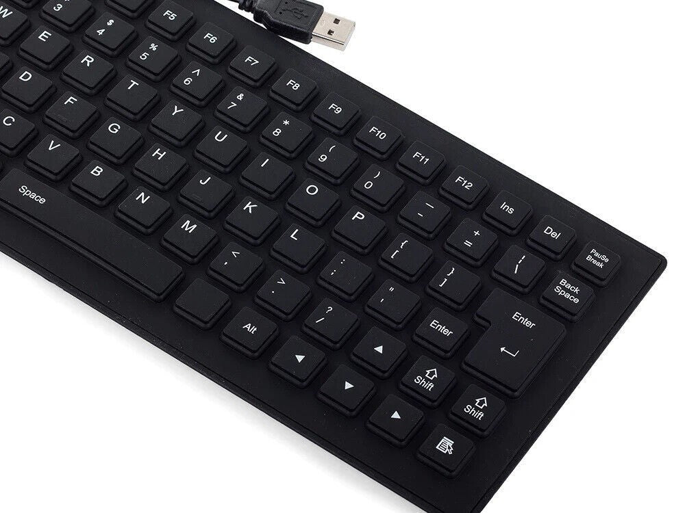Flexible wasserfeste USB Silikon Tastatur – Faltbar, leise Soft-Touch Tasten