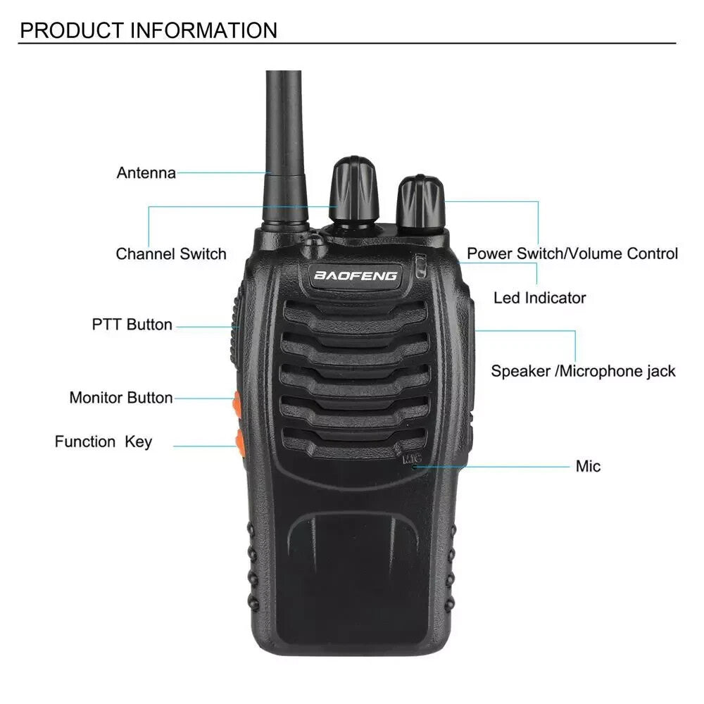 1er Baofeng Walkie Talkie BF-88E PMR446 Handfunkgerät Sprechfunkgeräte & Headset