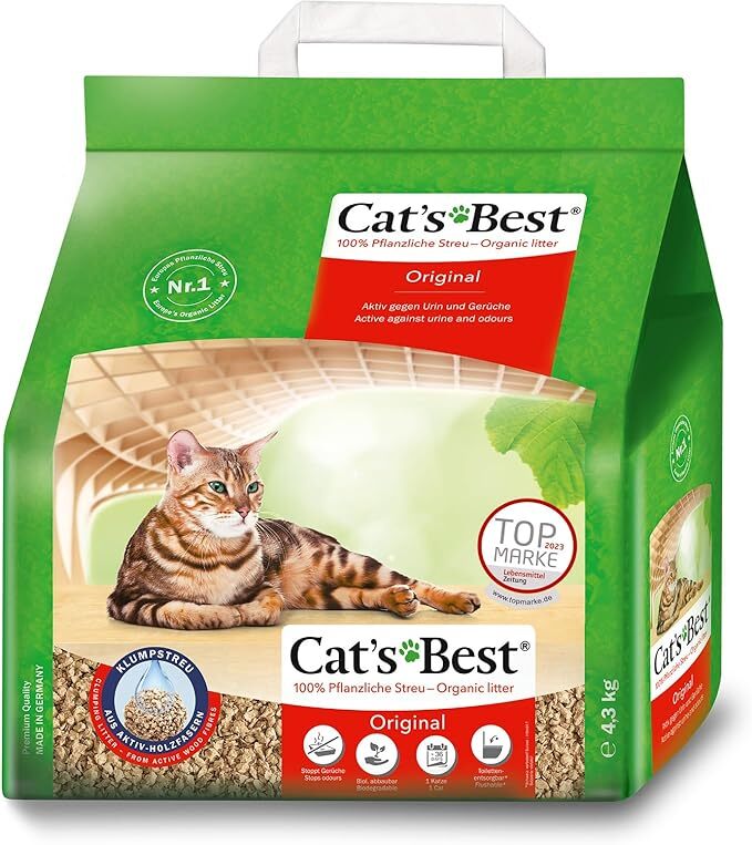 Cat's Best Original 10L – Pflanzliche Klumpstreu mit starker Geruchsbindung