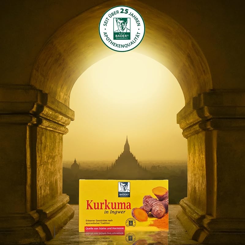 BADERs Kurkuma Ingwer Tee 20 Filterbeutel Ayurvedischer Gewürztee Apotheke