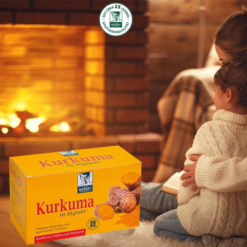 BADERs Kurkuma Ingwer Tee 20 Filterbeutel Ayurvedischer Gewürztee Apotheke