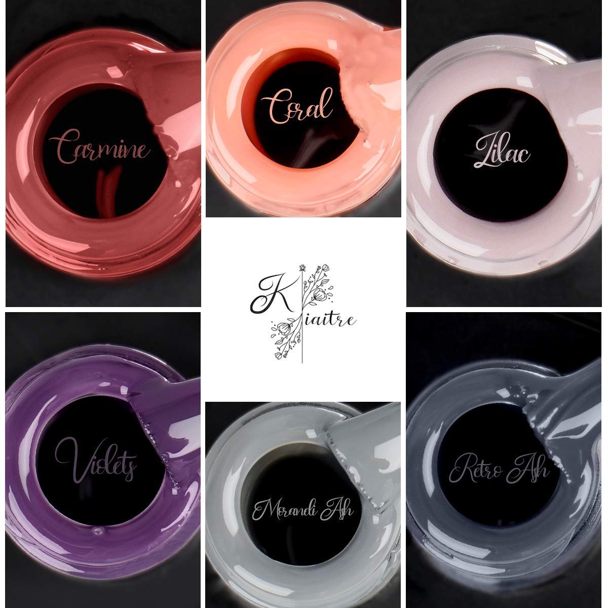 Kiaitre UV Gel Nagellack Set 6 Farben Herbst Winter Farbgel mit Geschenkbox