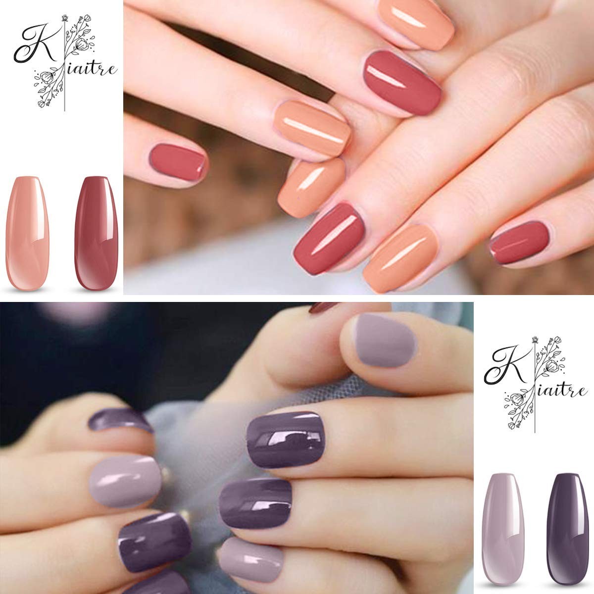 Kiaitre UV Gel Nagellack Set 6 Farben Herbst Winter Farbgel mit Geschenkbox
