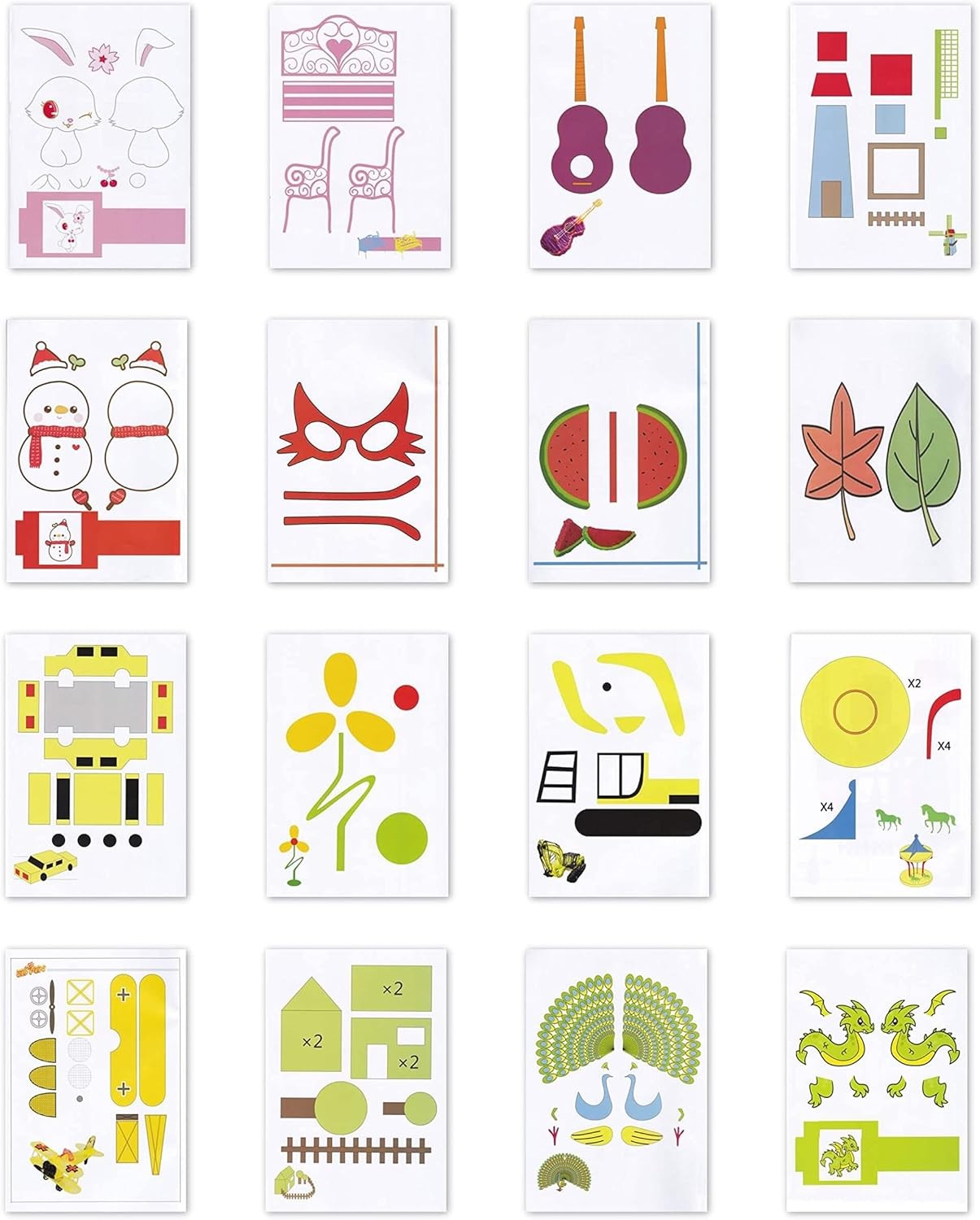 3D Zeichenbuch für 3D Stift, 40 Motive, wiederverwendbare Schablonen