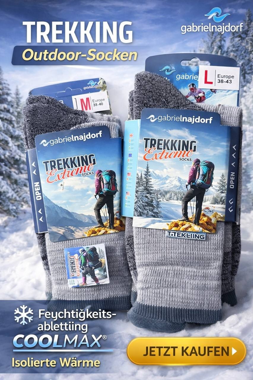 Gabriel Najdorf Trekking Socken Coolmax Thermolite Wandern Outdoor