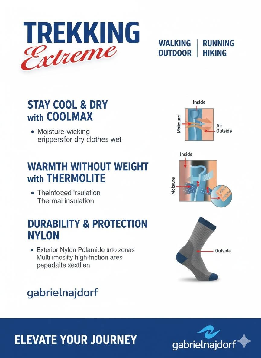 Gabriel Najdorf Trekking Socken Coolmax Thermolite Wandern Outdoor