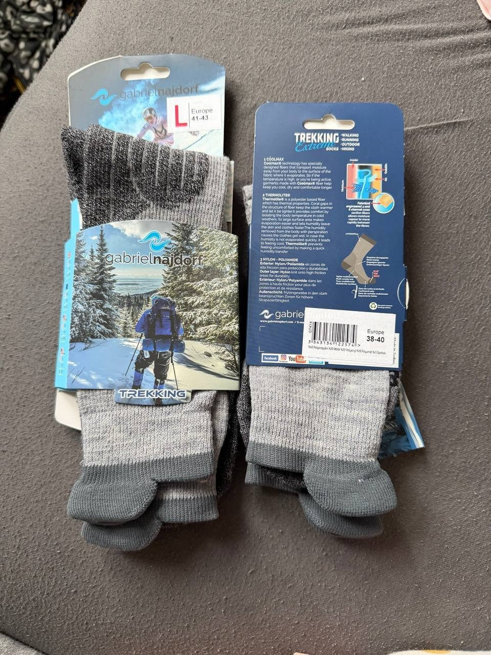Gabriel Najdorf Trekking Socken Coolmax Thermolite Wandern Outdoor