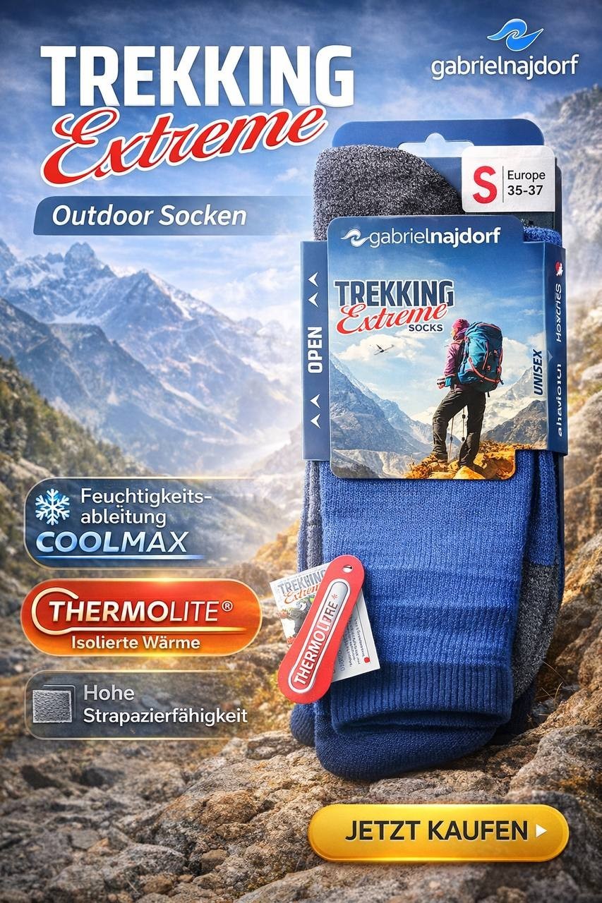 Gabriel Najdorf Trekking Socken Coolmax Thermolite Wandern Outdoor