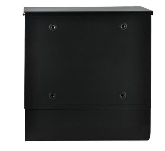 Briefkasten Schwarz A4 mit Zeitungsrolle Schloss Wandmontage Metall