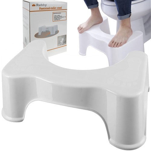 WC Hocker Toiletten Fußstütze – Ergonomischer Toilettenhocker aus Kunststoff Weiß