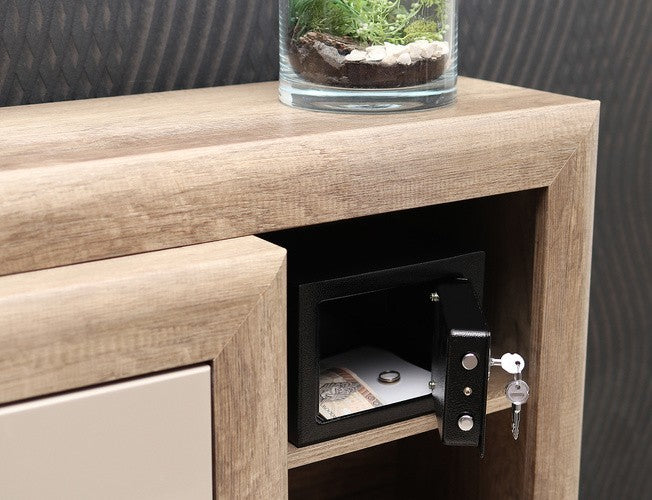 Möbeltresor Safe mit Schlüssel Wandtresor Sicherheitssafe Stahl Schwarz A5