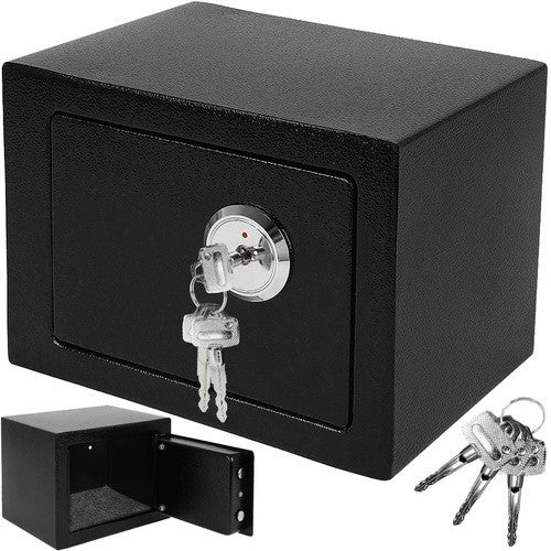 Möbeltresor Safe mit Schlüssel Wandtresor Sicherheitssafe Stahl Schwarz A5