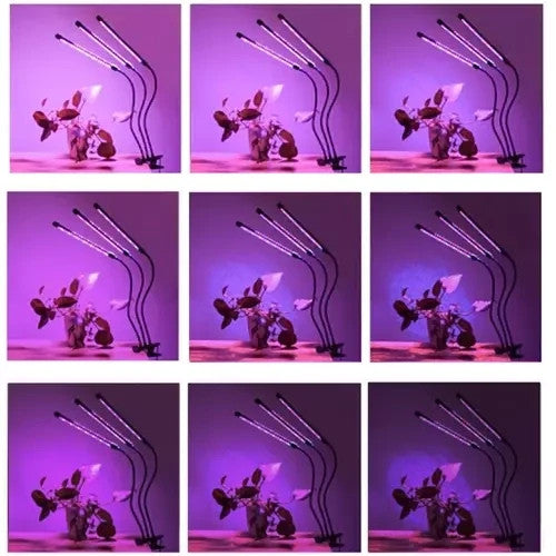 LED Pflanzenlampe 3 Kopf Grow Lampe Vollspektrum Pflanzenlicht USB Timer