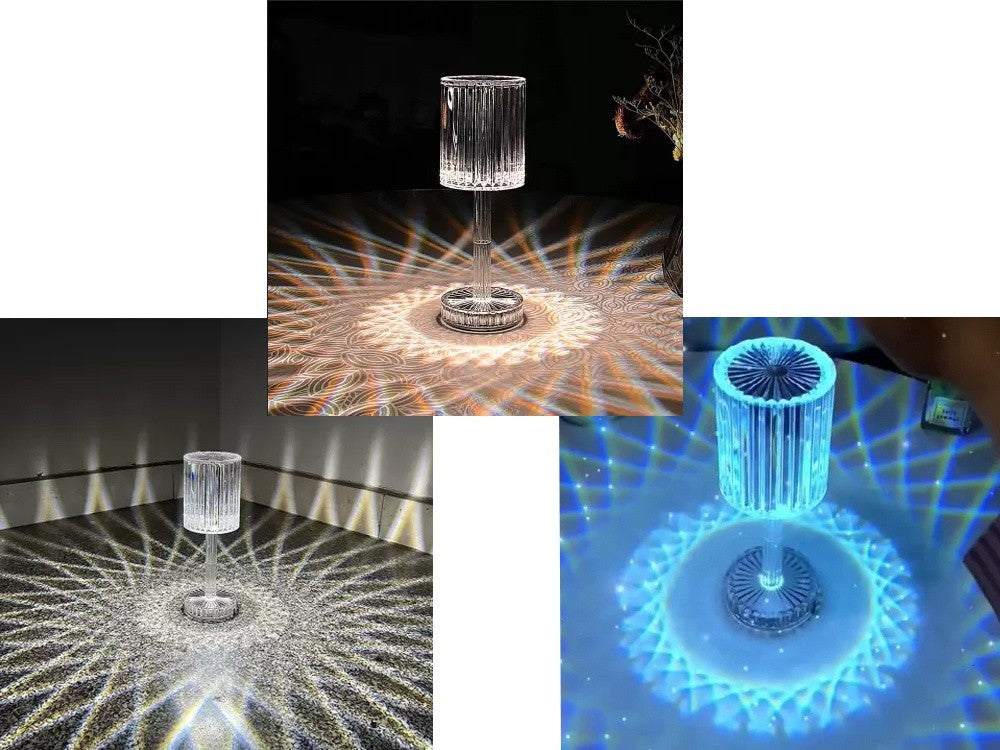 RGB LED Kristall Tischlampe mit Fernbedienung-Touch Nachtlicht USB wiederaufladb