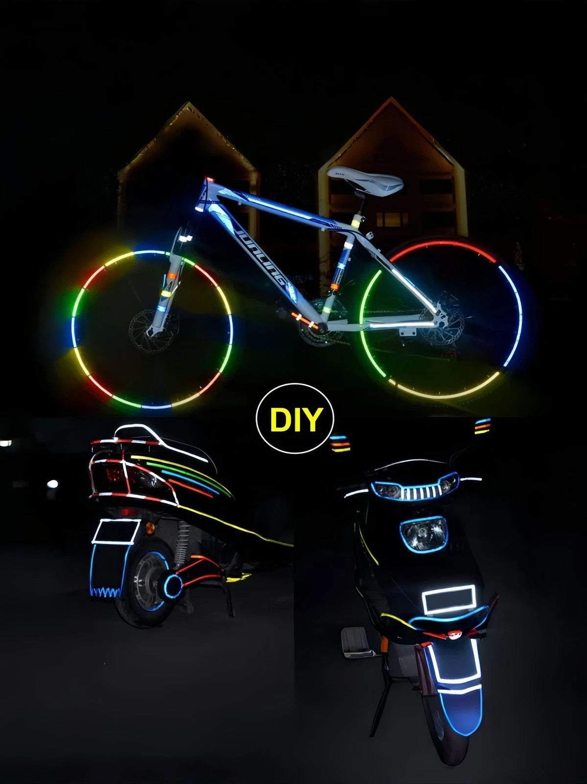Reflektierendes Klebeband Gelb 8m x 1cm – Warnband für Fahrrad, Auto und Motorrad