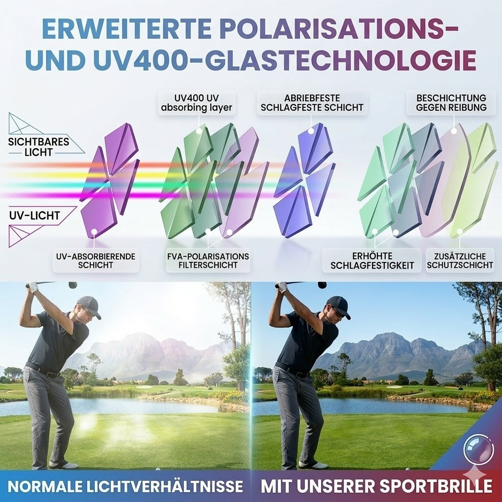 2er Set Sport Sonnenbrille Polarisiert UV400 Herren Fahrrad Laufbrille Outdoor