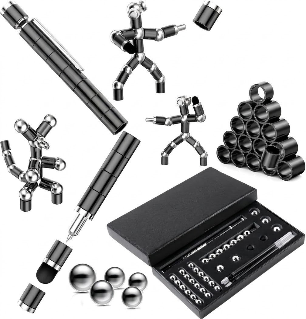 Magnetischer Kugelschreiber Multifunktion Stressabbau Stift Schwarz Gadget