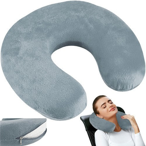 Reisekissen Nackenkissen Memory Foam – ergonomisches Reise Kissen Grau
