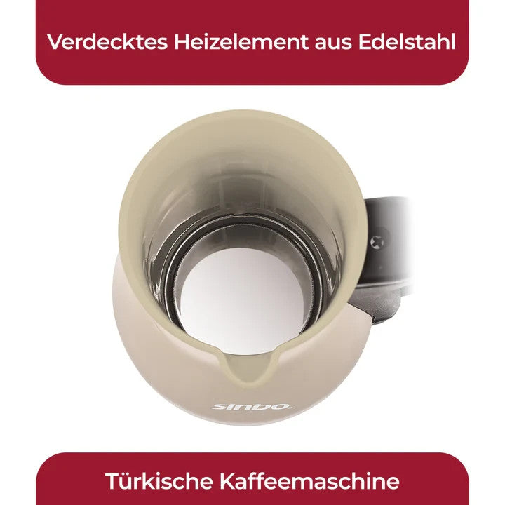 Sinbo Türkische Kaffeemaschine 1000W 400 ml – Elektrische Cezve 5 Tassen