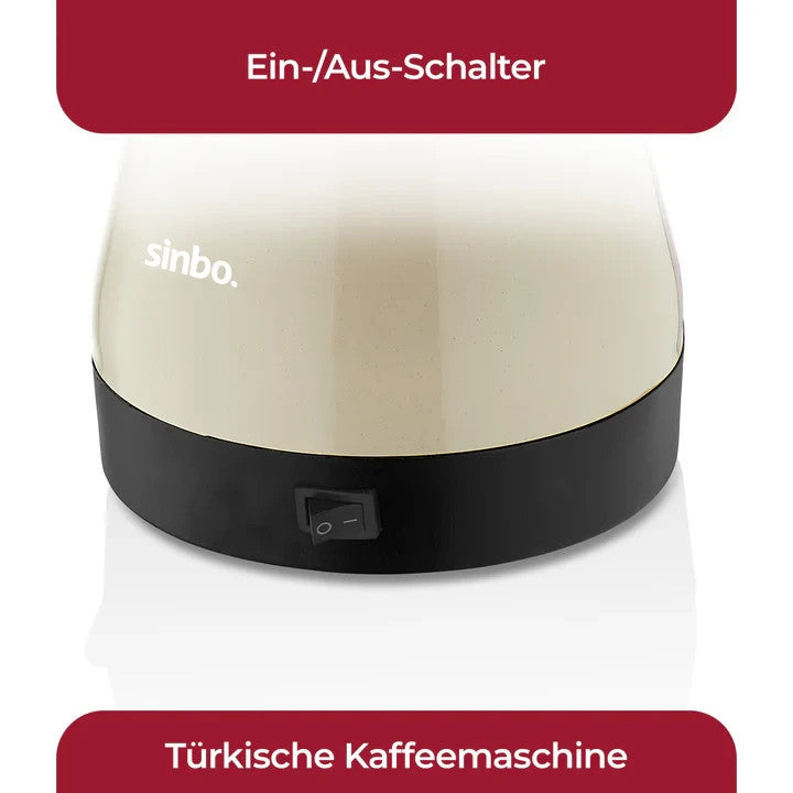 Sinbo Türkische Kaffeemaschine 1000W 400 ml – Elektrische Cezve 5 Tassen