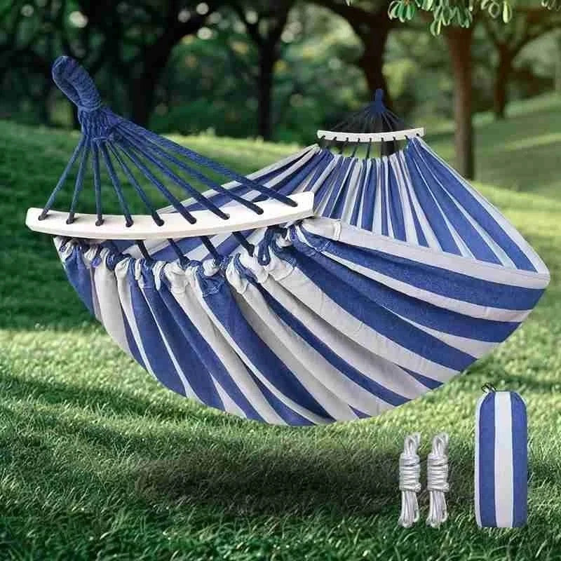 XXL Hängematte 150x200 cm Blau Garten Camping Outdoor Reise Relax Matte