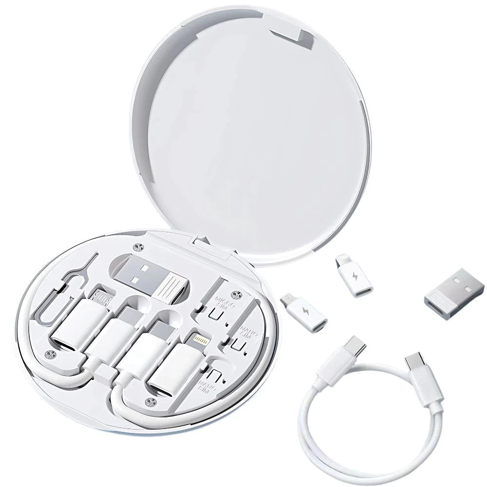 5in1 Ladekabel Adapter Set – USB-C Lightning Micro USB mit SIM Tool Etui
