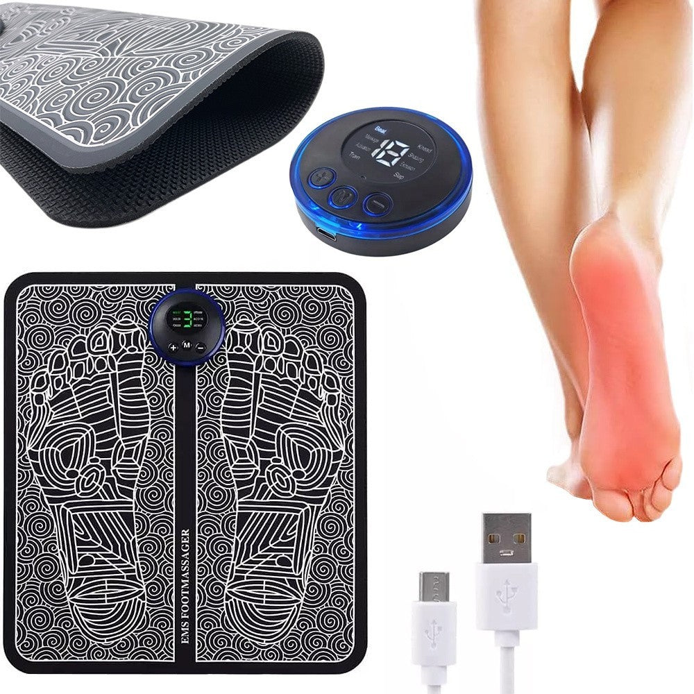 EMS Fußmassage Matte Elektrostimulator 8 Modi 19 Stufen USB Entspannung