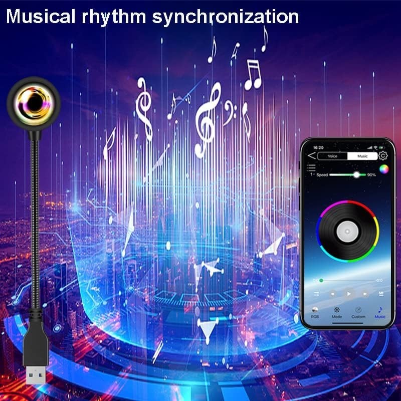 RGB LED Sunset Lampe APP Steuerung 16 Mio Farben Projektor Nachtlicht