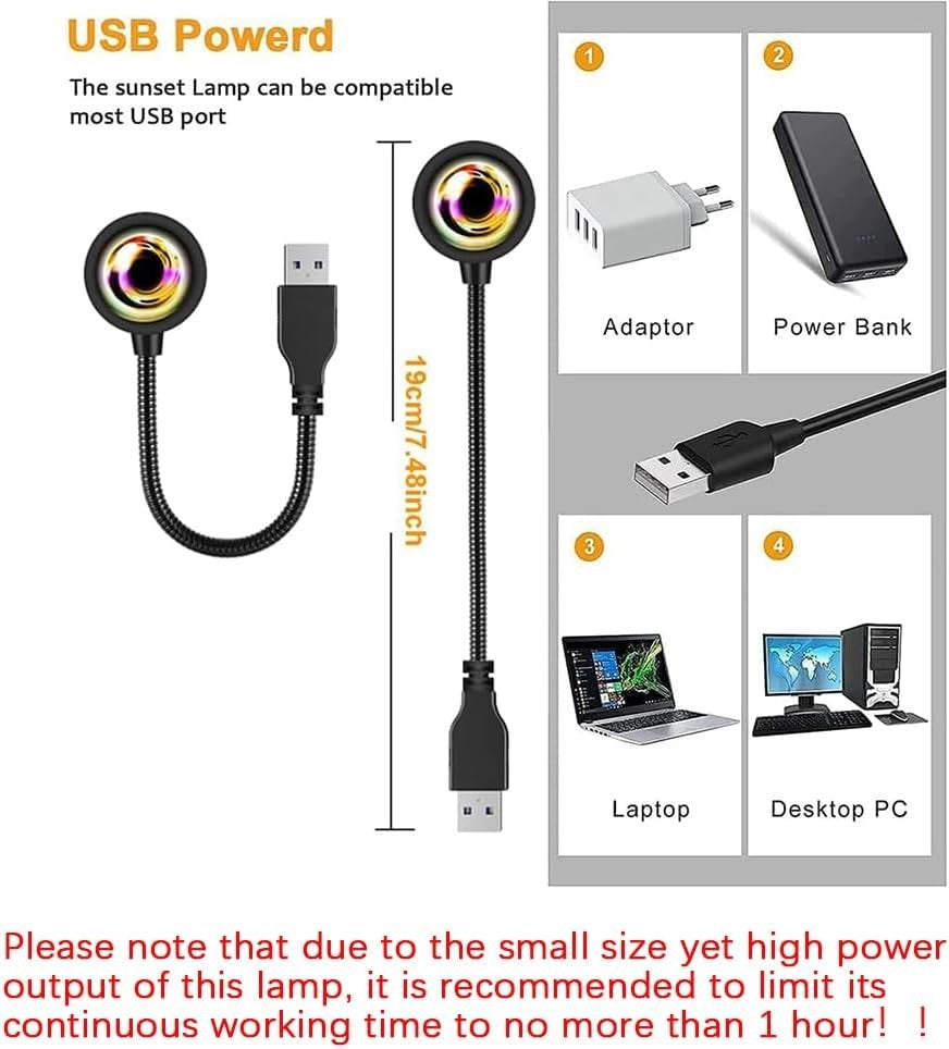 RGB LED Sunset Lampe APP Steuerung 16 Mio Farben Projektor Nachtlicht