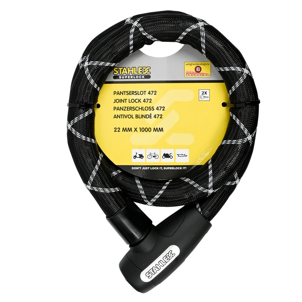 Fahrrad Faltschloss 100cm Gelenkschloss 22mm Panzerschloss 2 Schlüssel