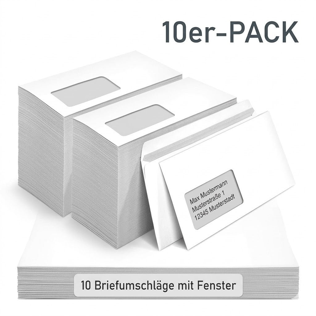 BONG Briefumschläge DIN lang mit Fenster selbstklebend Weiß 10 100