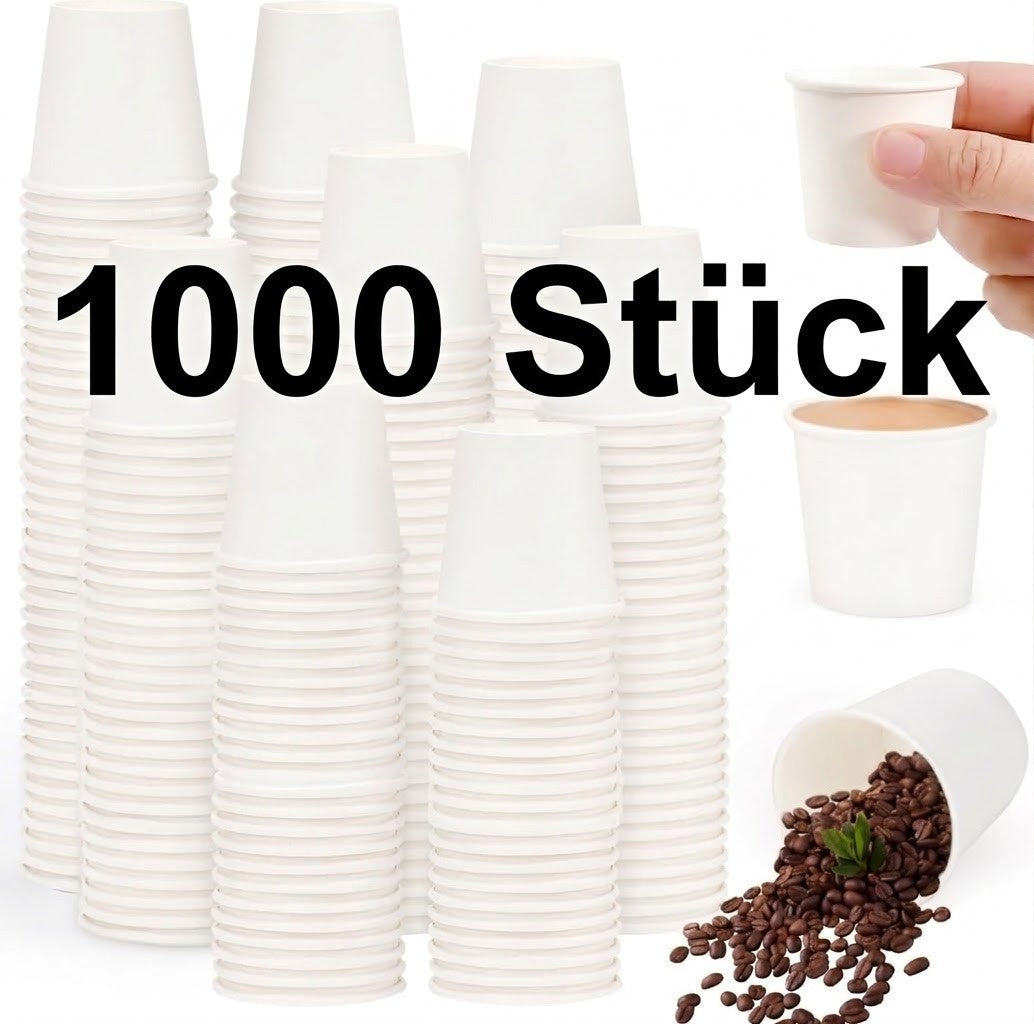 30ml Mini Pappbecher Shotbecher Weiß Einweg 1000 / 50 Stück