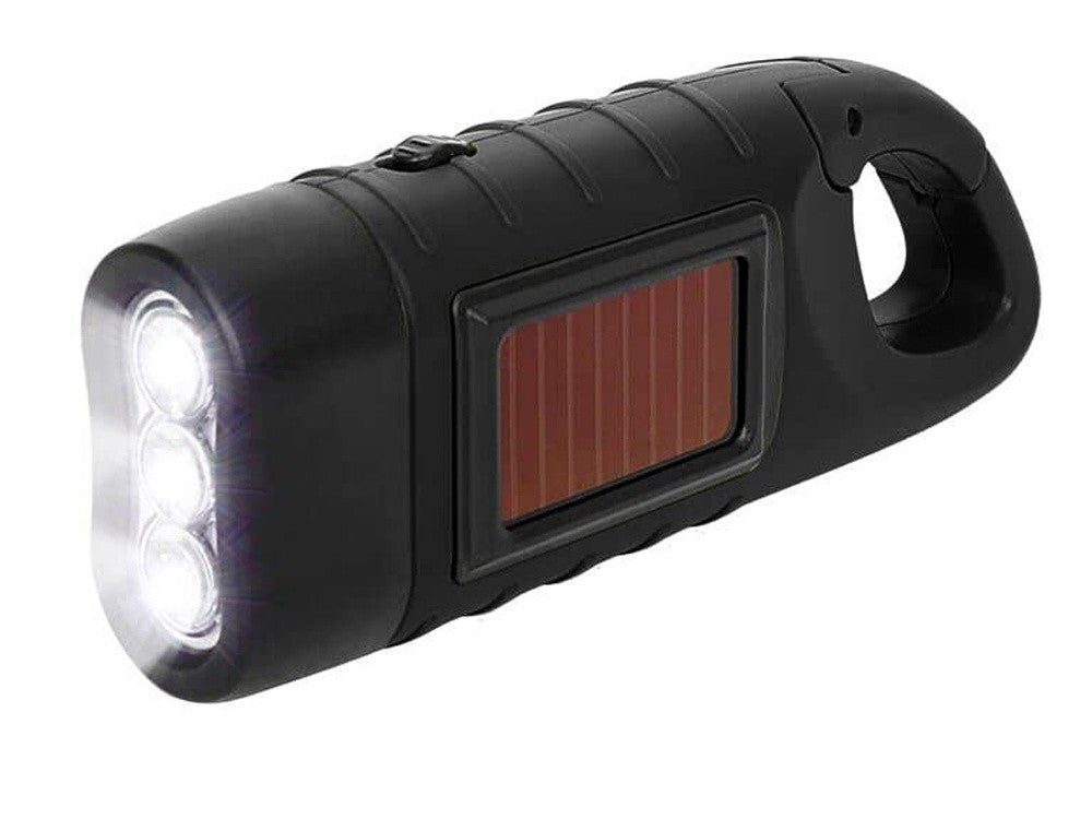 Dynamo Taschenlampe Solar LED Handkurbel Outdoor Notfall