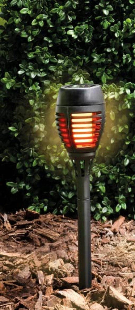 Solar Fackel 48 cm LED Flammenlicht Gartenleuchte Außen – 1 oder 12 Stück