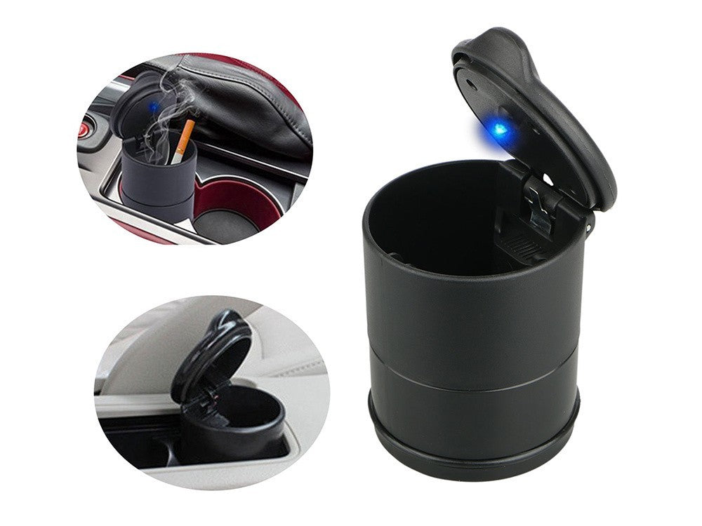 Auto Aschenbecher LED rauchfrei geruchsdicht mit Deckel KFZ Becher